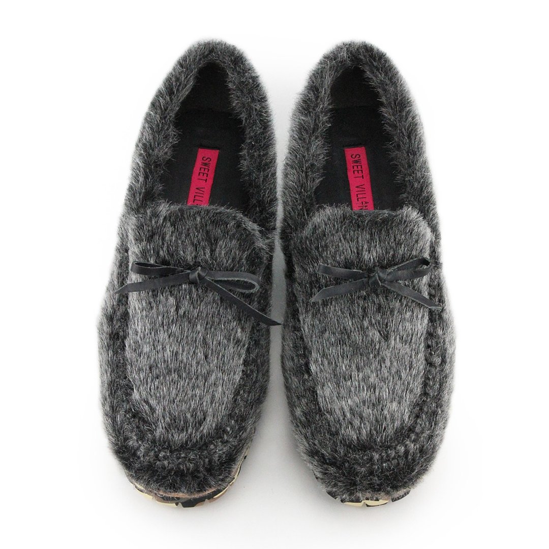 THE NORTH M1122A Metallic Fur Shearling sneakers - 男款牛津鞋/乐福鞋 - 聚酯纤维 灰色
