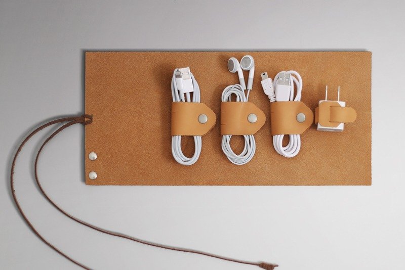 调线盘 集线收纳包 好皮 - 卷线器/电线收纳 - 真皮 卡其色