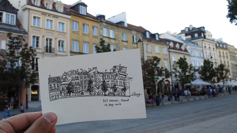 [12]波兰华沙的小房子 - 卡片/明信片 - 纸 白色