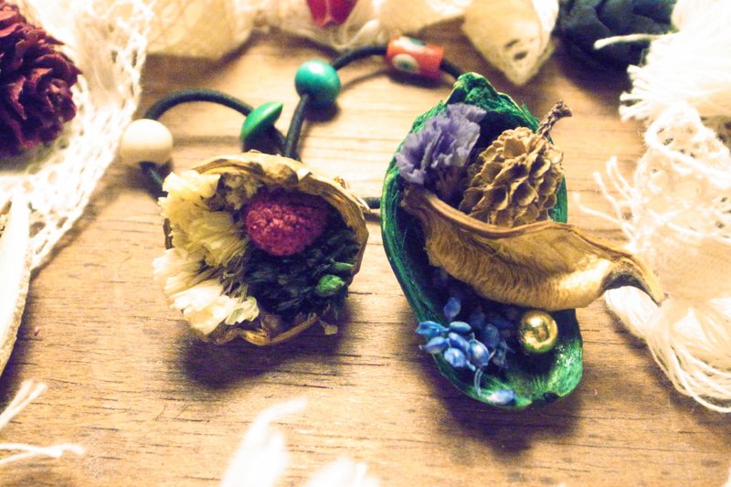 ö森系果篮发束ö (纯白/墨绿) - 发饰 - 植物．花 多色