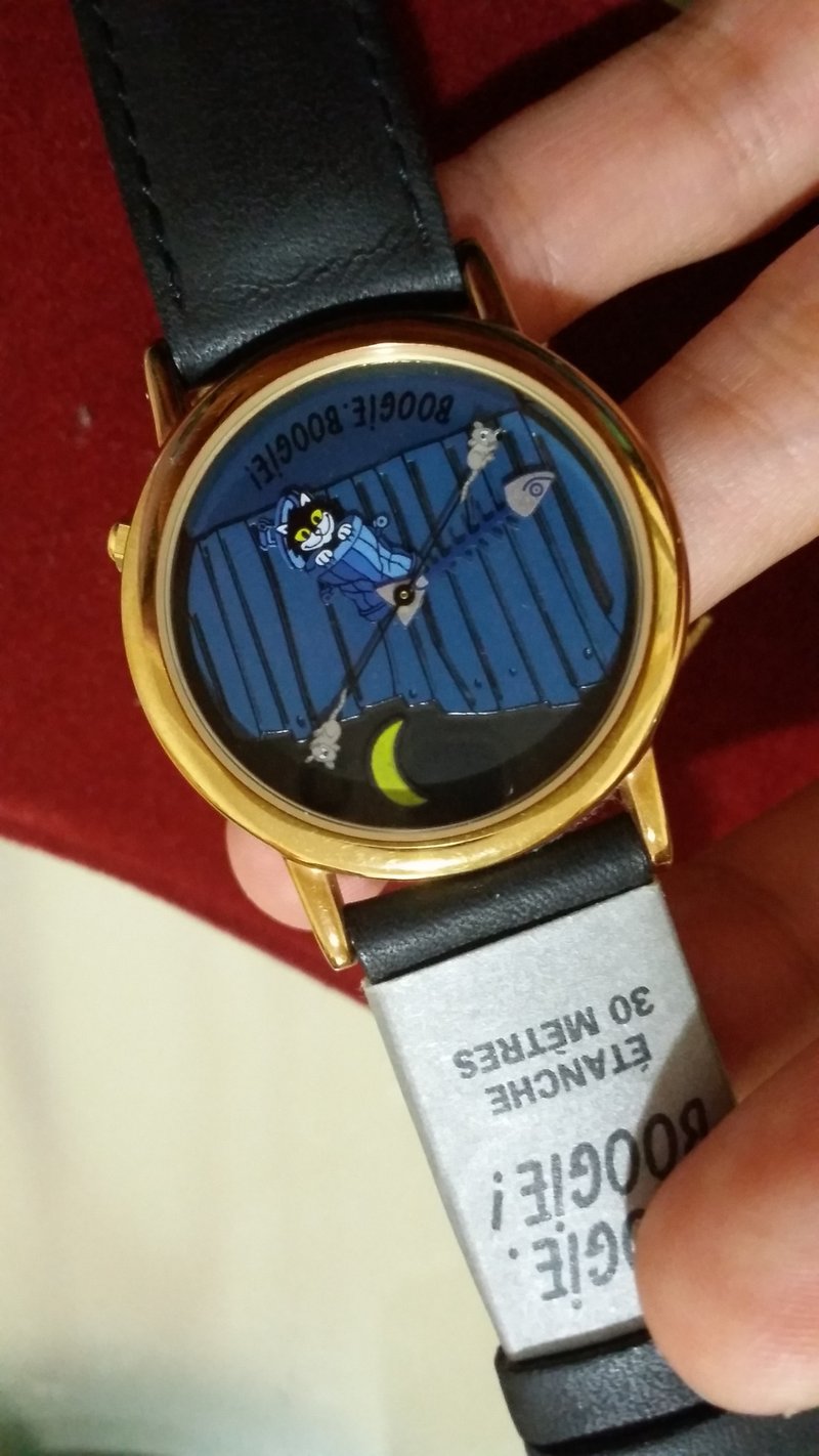 【Lost and find】老款 黑猫 追老鼠 手表 - 女表 - 其他金属 黑色