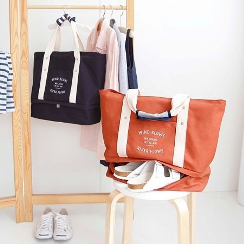 Dessin x Iconic-美好时光大容量双层帆布肩背包-活力橘,ICO81951 - 侧背包/斜挎包 - 其他材质 橘色