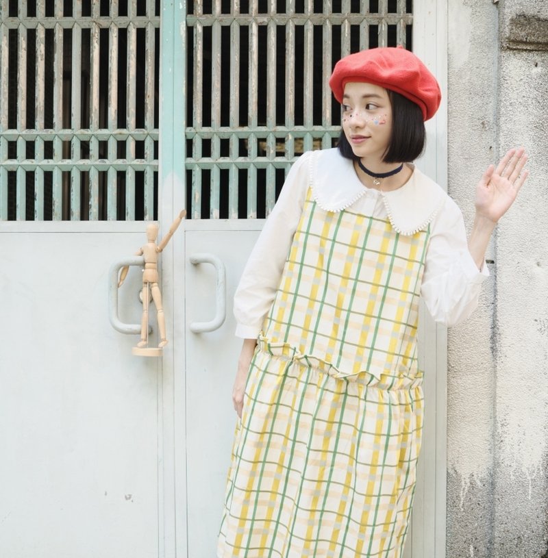 ☺ Boomboomkidz / 黄芥末酸黄瓜酱背心洋装 ☺ - 洋装/连衣裙 - 其他材质 黄色