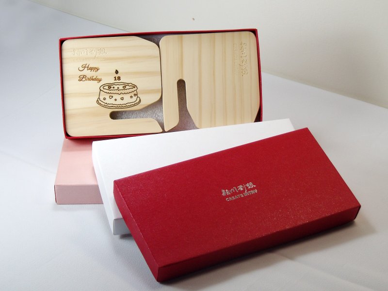 生日 单层蛋糕  礼物 实木全视野手机座 年龄数字蜡烛 情侣名字 定制 - 手机座/防尘塞 - 木头 咖啡色