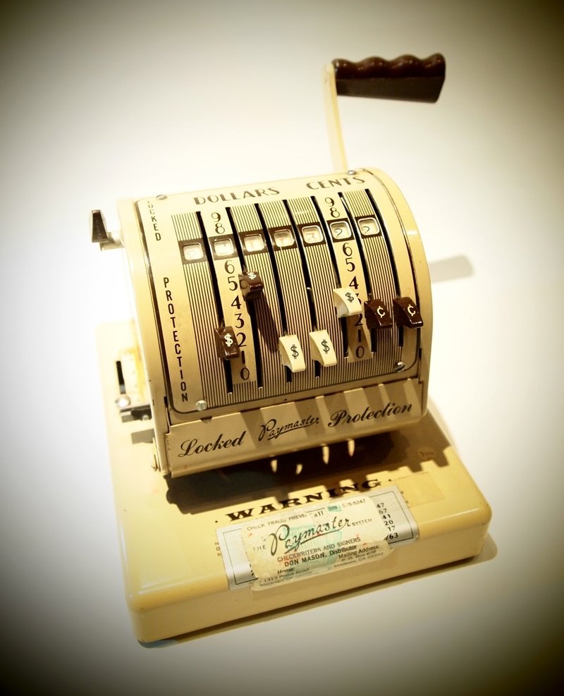 1960年代美国古董支票机Paymaster X-550  - 其他 - 其他材质 卡其色