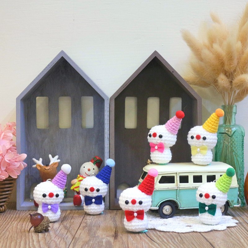 迷你雪人。钥匙圈。交换礼物。圣诞节 - 钥匙链/钥匙包 - 其他材质 