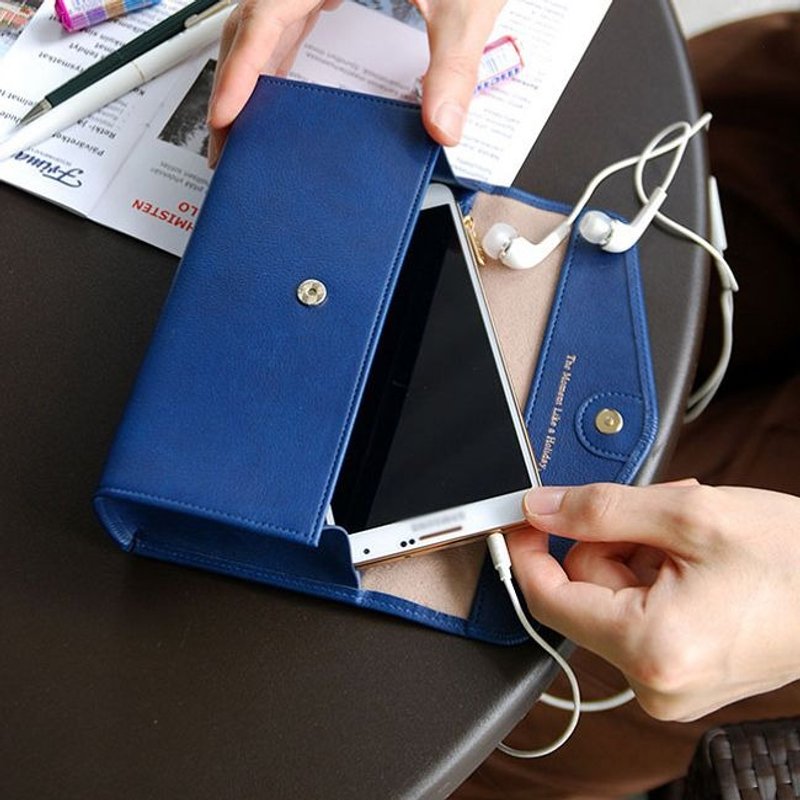 Dessin x Plepic-旅程假期眼镜收纳包-海军蓝,PPC92436 - 化妆包/杂物包 - 真皮 蓝色