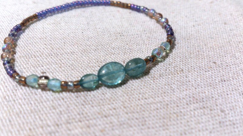 crystal in dearsharka || 清透蓝绿碧玺 ．蓝炫凝彩 - 手链/手环 - 宝石 蓝色