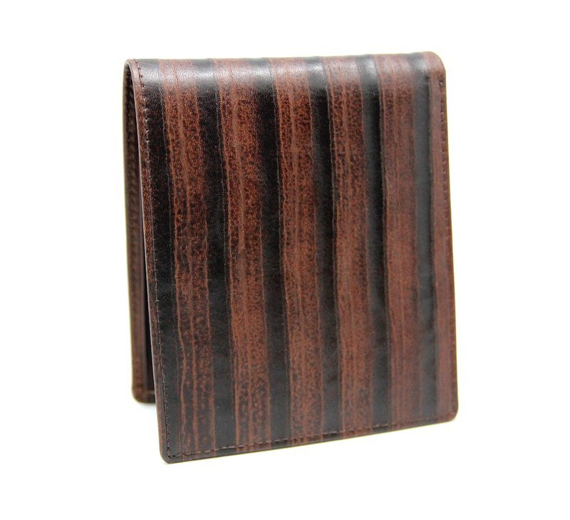 特殊树纹牛皮短夹 / 皮夹 / 皮件 - 皮夹/钱包 - 真皮 咖啡色