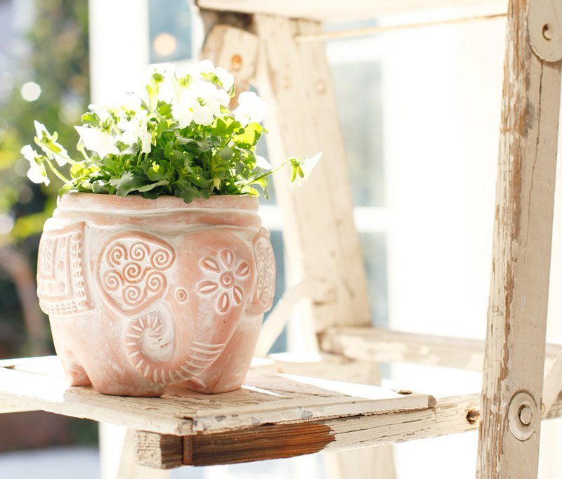 地球树Fair trade&Eco-“手工陶系列”-大象盆栽座 - 植栽/盆栽 - 其他材质 卡其色