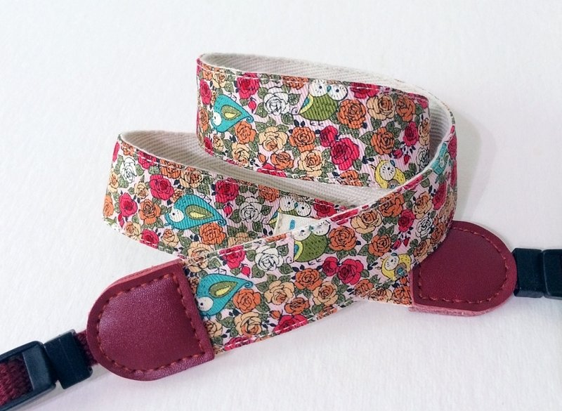 相机背带-夏日花园(红橘) - 证件套/卡套 - 棉．麻 红色