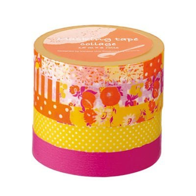 Marks MT和纸胶带 Collage 碎花拼布 - 橘色(CLL-MKT1-OR) - 纸胶带 - 纸 橘色