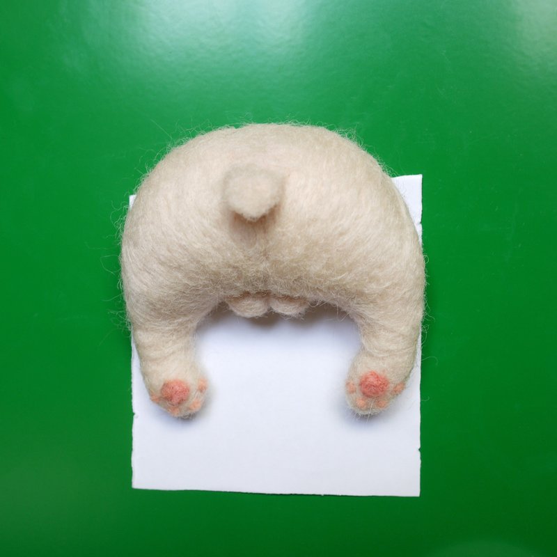 羊毛毡法斗屁屁-大款 - 冰箱贴/磁贴 - 羊毛 