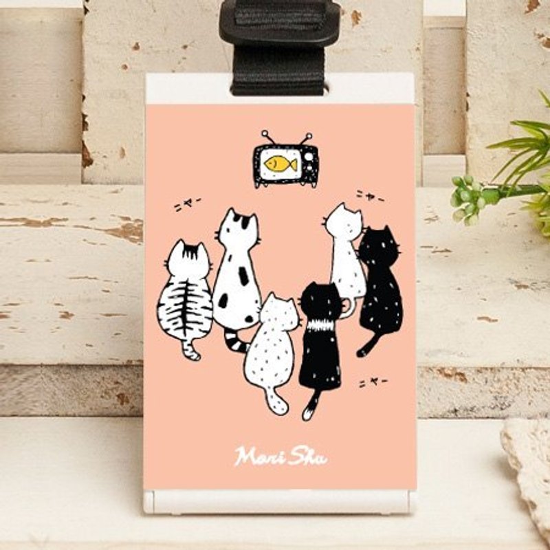 morishu捷运证件票夹/手机座-猫咪看电视(粉) - 证件套/卡套 - 塑料 多色