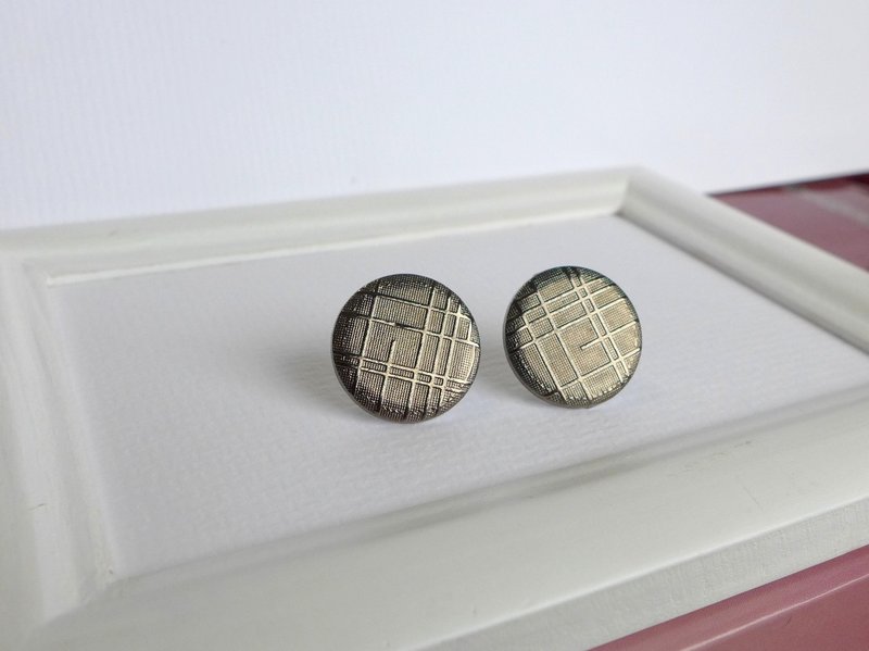 【N.U. Studio】线条圆圆耳环--金/黑金(可改夹式耳环) - 耳环/耳夹 - 其他金属 金色