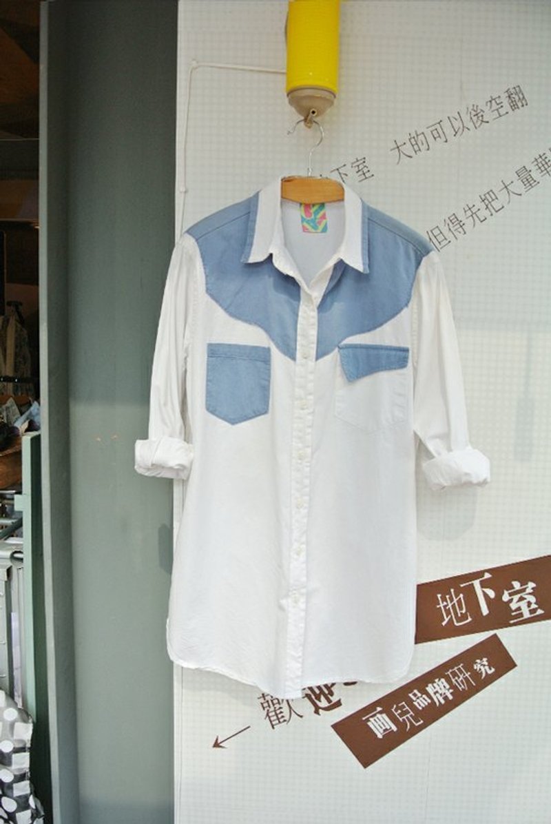 男朋友可以穿这么帅吗?口袋不对称衬衫 - 男装衬衫 - 其他材质 白色