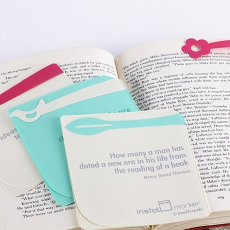 Dessin x Bookfriends-口袋标记书签-小绿叶,BZC34113 - 贴纸 - 塑料 白色