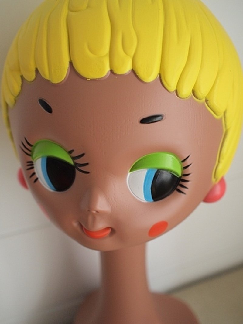 hairmo。古董复刻60年代崔姬头 Twiggy Head-巧克力色 - 摆饰 - 其他材质 咖啡色