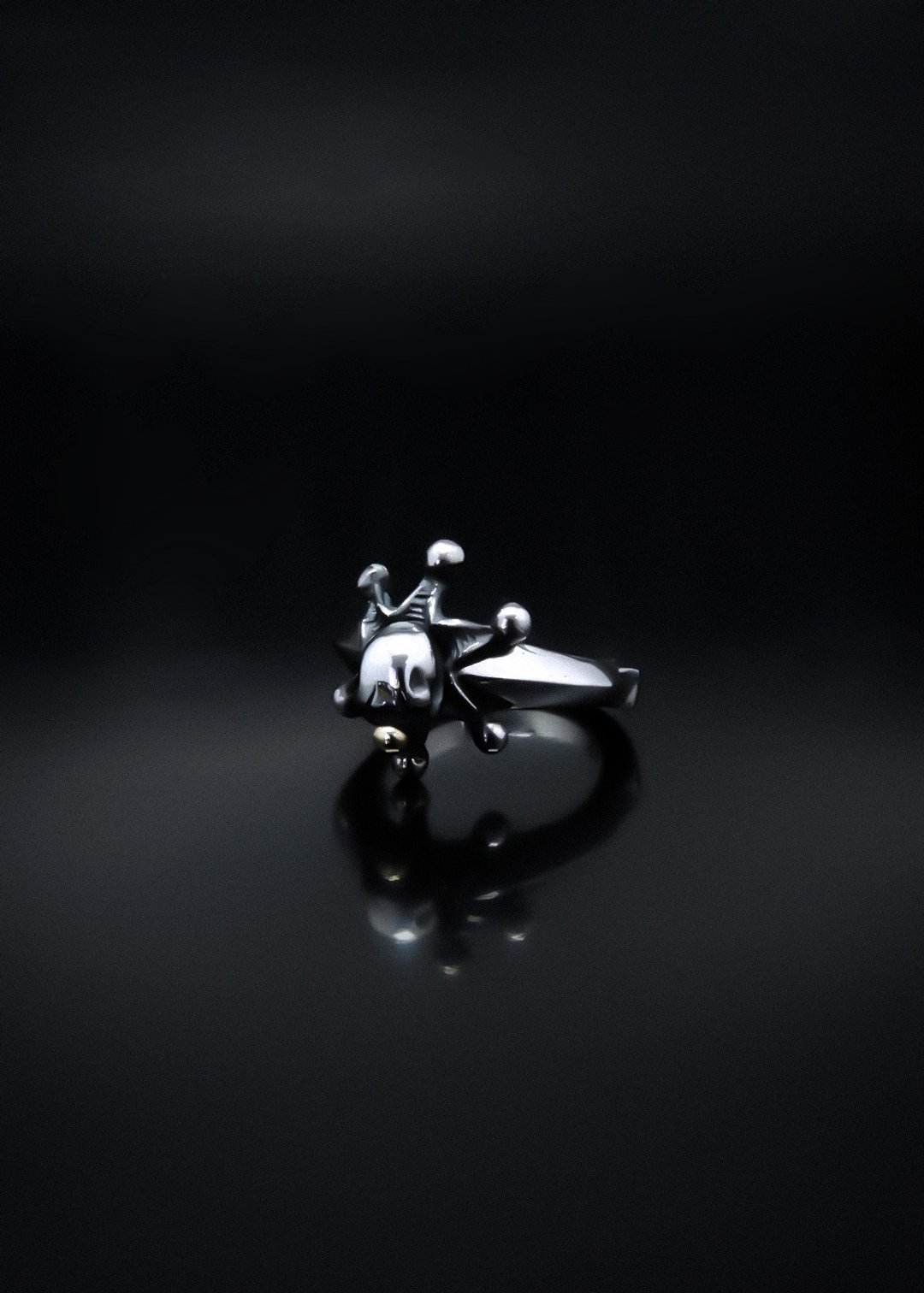 Joker Skull Ring | Circus Collection | 小丑骷髅戒指(S) - 戒指 - 纯银 银色