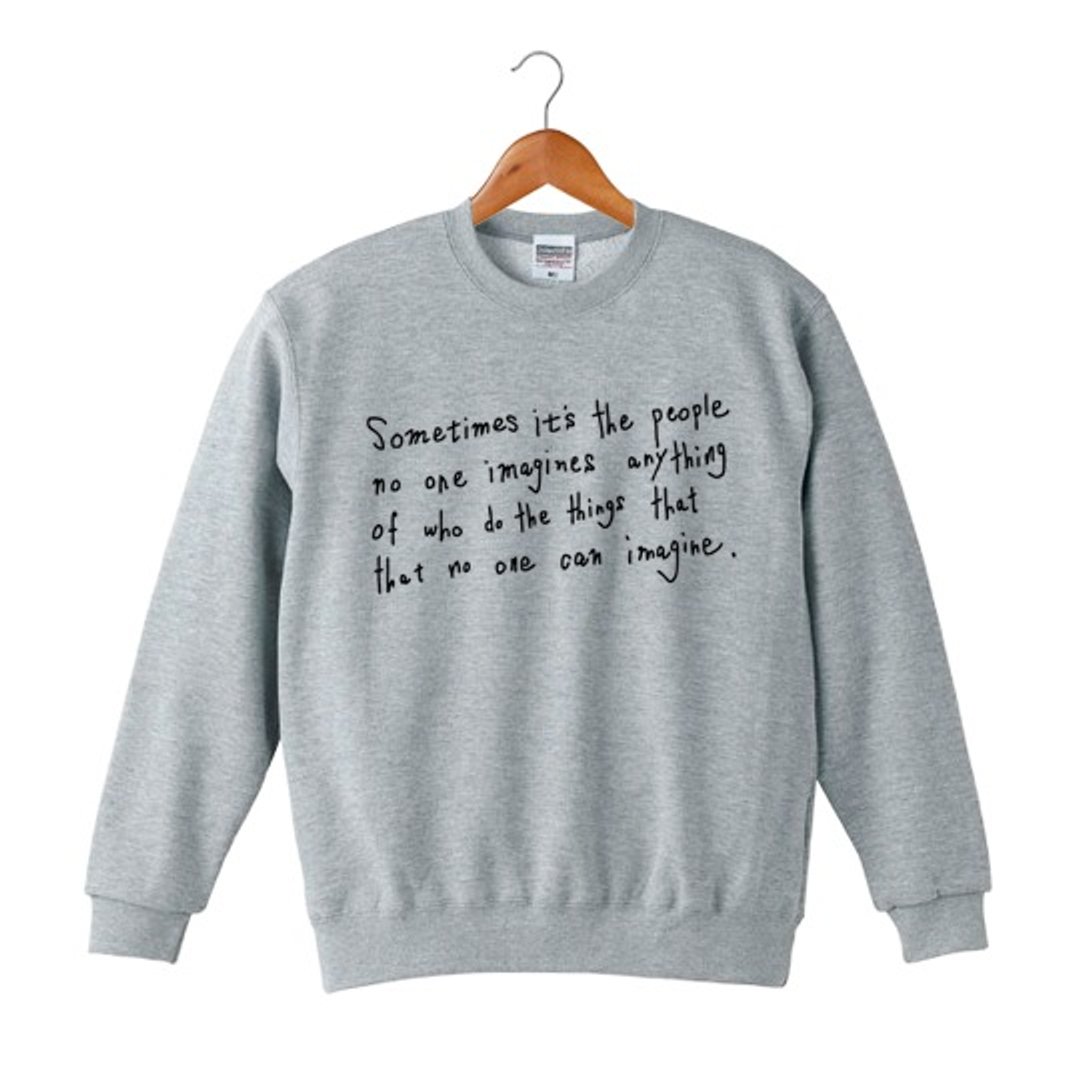 Sweatshirts that sometimes do things that no one can imagine - 中性连帽卫衣/T 恤 - 棉 灰色