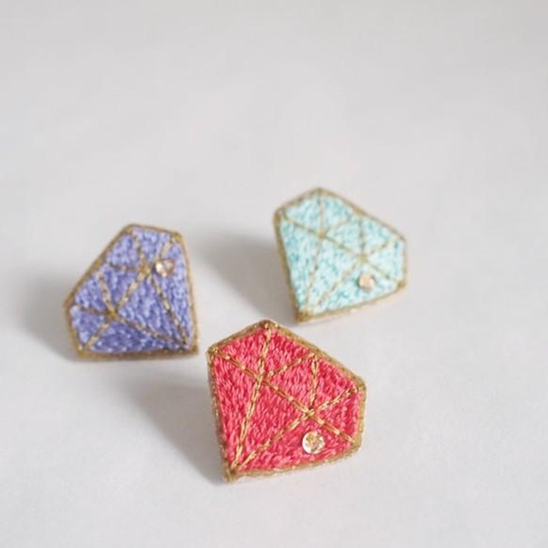 jewelry pin badge - 胸针 - 绣线 粉红色