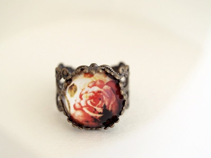 ♥情人节礼物♥ OldNew Lady-古铜色影像戒指【古典玫瑰】 - 戒指 - 其他金属 咖啡色