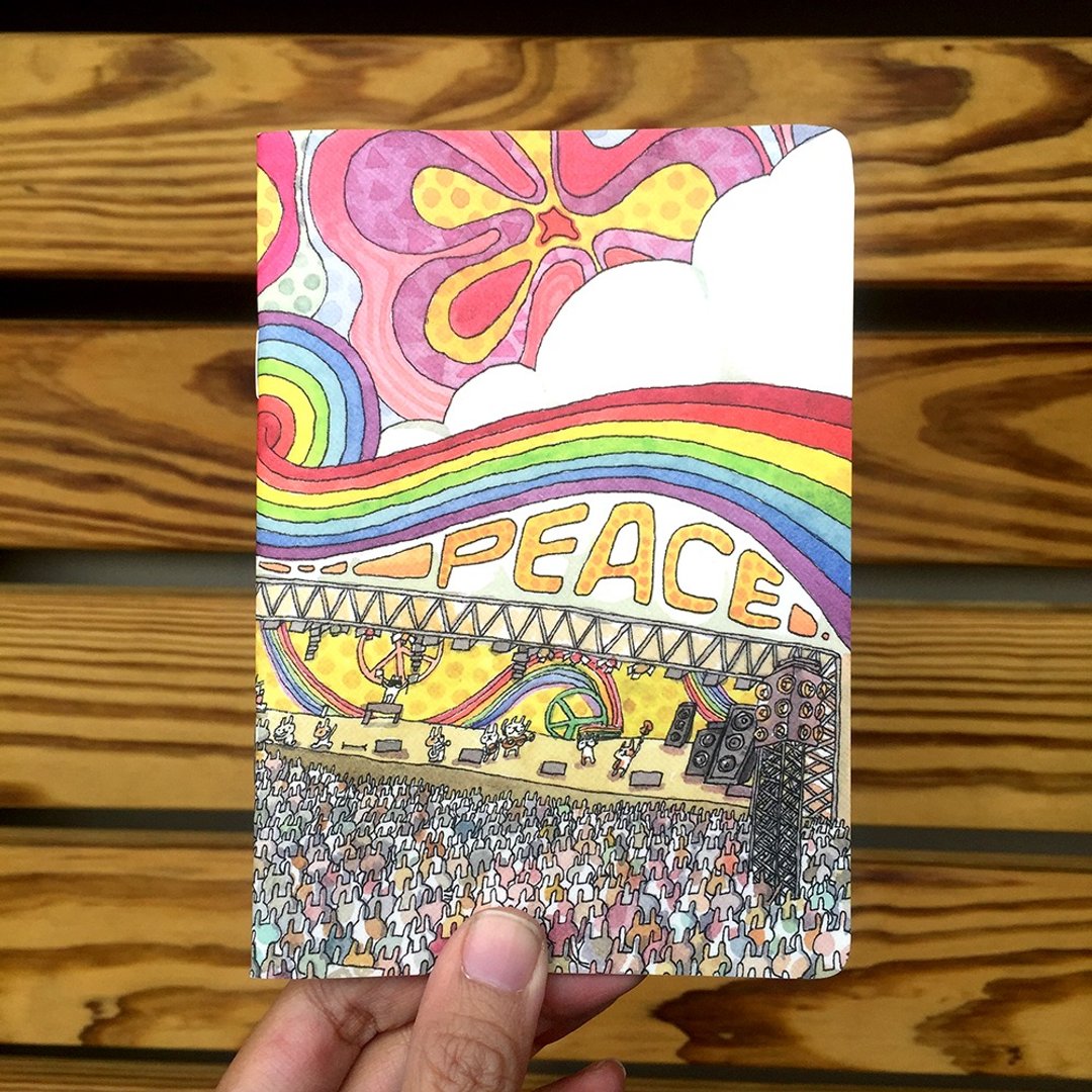 A6笔记本｜兔辅音乐祭Peace - 笔记本/手帐 - 纸 绿色