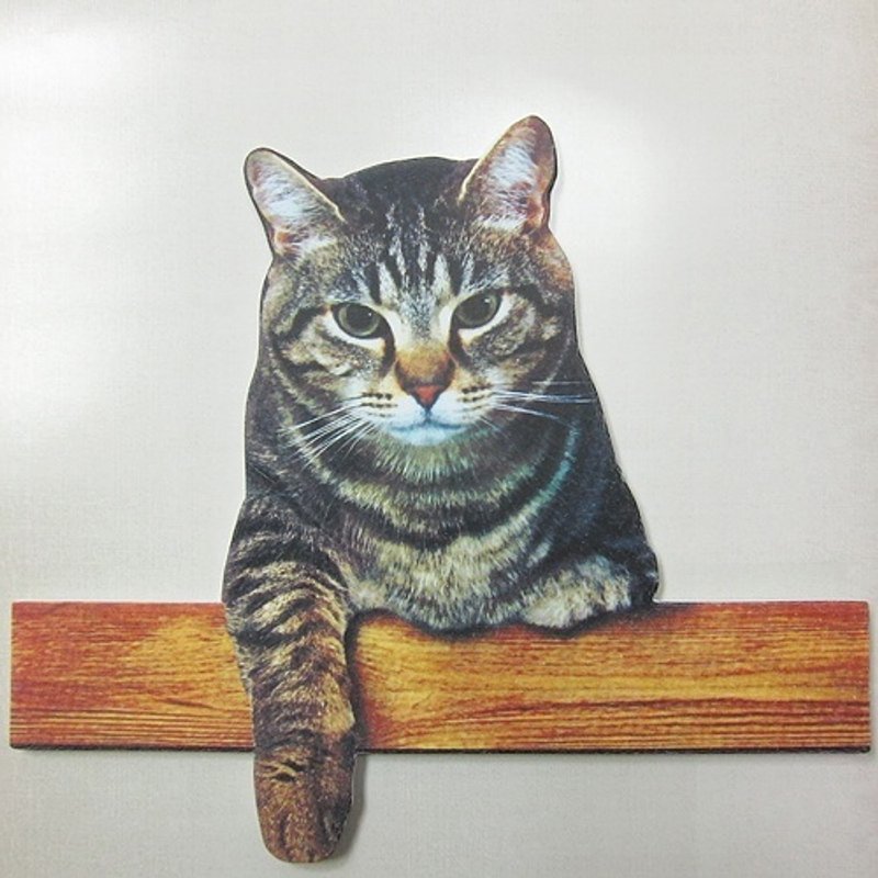 Mark's Interior Sticker 立体装饰壁贴【书架上的虎斑猫 (STK-IN1-L)】 - 墙贴/壁贴 - 塑料 咖啡色
