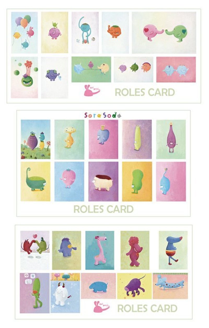 角色小卡-(三款1组共30张) - 卡片/明信片 - 纸 多色