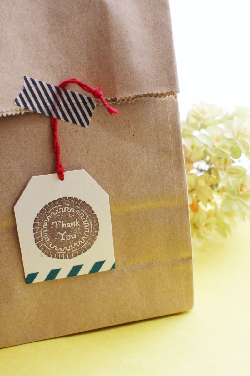 “Thank you”饼干形状 木头印章 - 印章/印台 - 木头 咖啡色