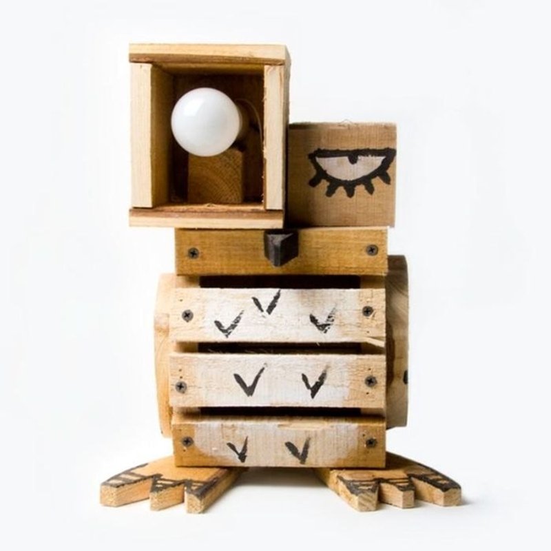 天仁木场 JunkWood 木雕灯具 猫头鹰 - 灯具/灯饰 - 木头 橘色