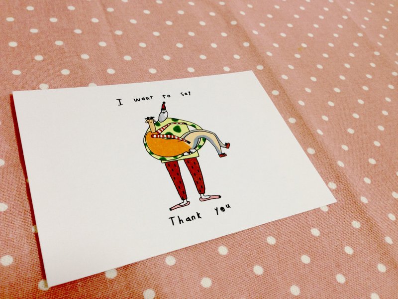 圣诞卡！✿Macaron TOE 马卡龙脚趾✿ Thank You / 圣诞明信片 - 卡片/明信片 - 纸 白色