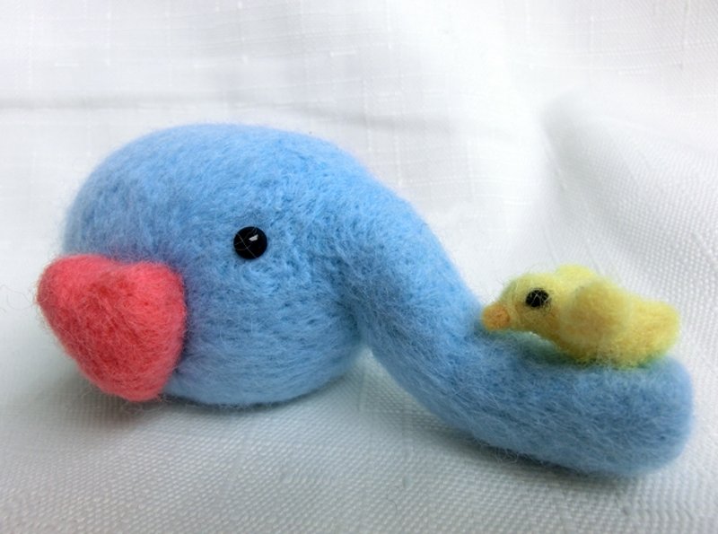 羊毛毡 可爱小象 - 玩偶/公仔 - 羊毛 蓝色