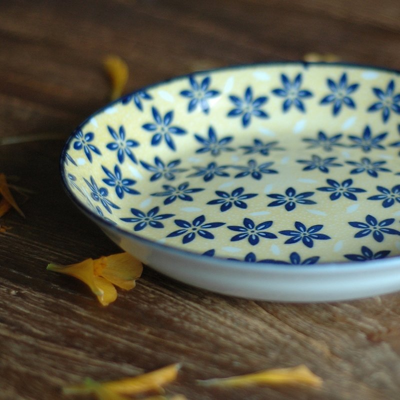 日式北欧风 黄星 深盘子 - 浅碟/小碟子 - 其他材质 黄色