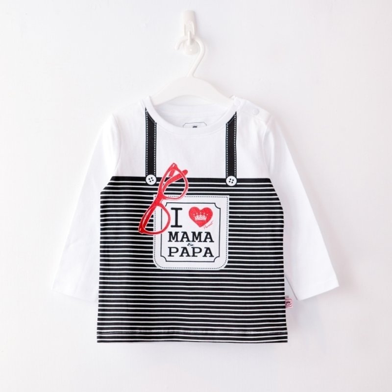 PUREST baby collection 我爱爸妈/长袖/儿童上衣/T恤 - 童装上衣 - 棉．麻 白色