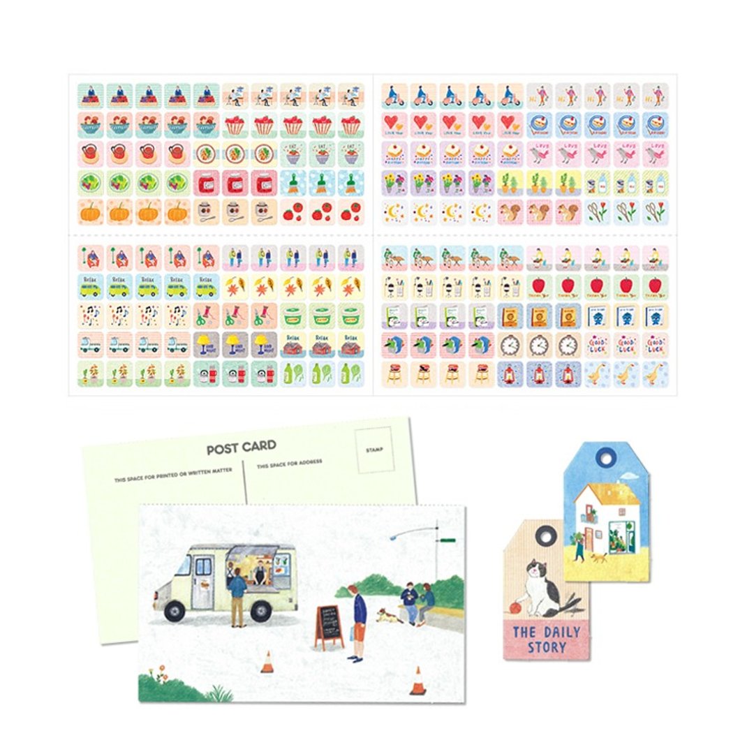 7321 Design-embossing手帐小贴纸组(200pcs)-AOZ,7321-00452 - 贴纸 - 纸 多色