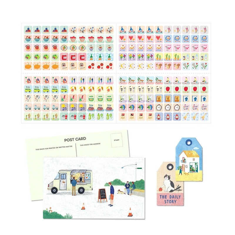 7321 Design-embossing手帐小贴纸组(200pcs)-AOZ,7321-00452 - 贴纸 - 纸 多色