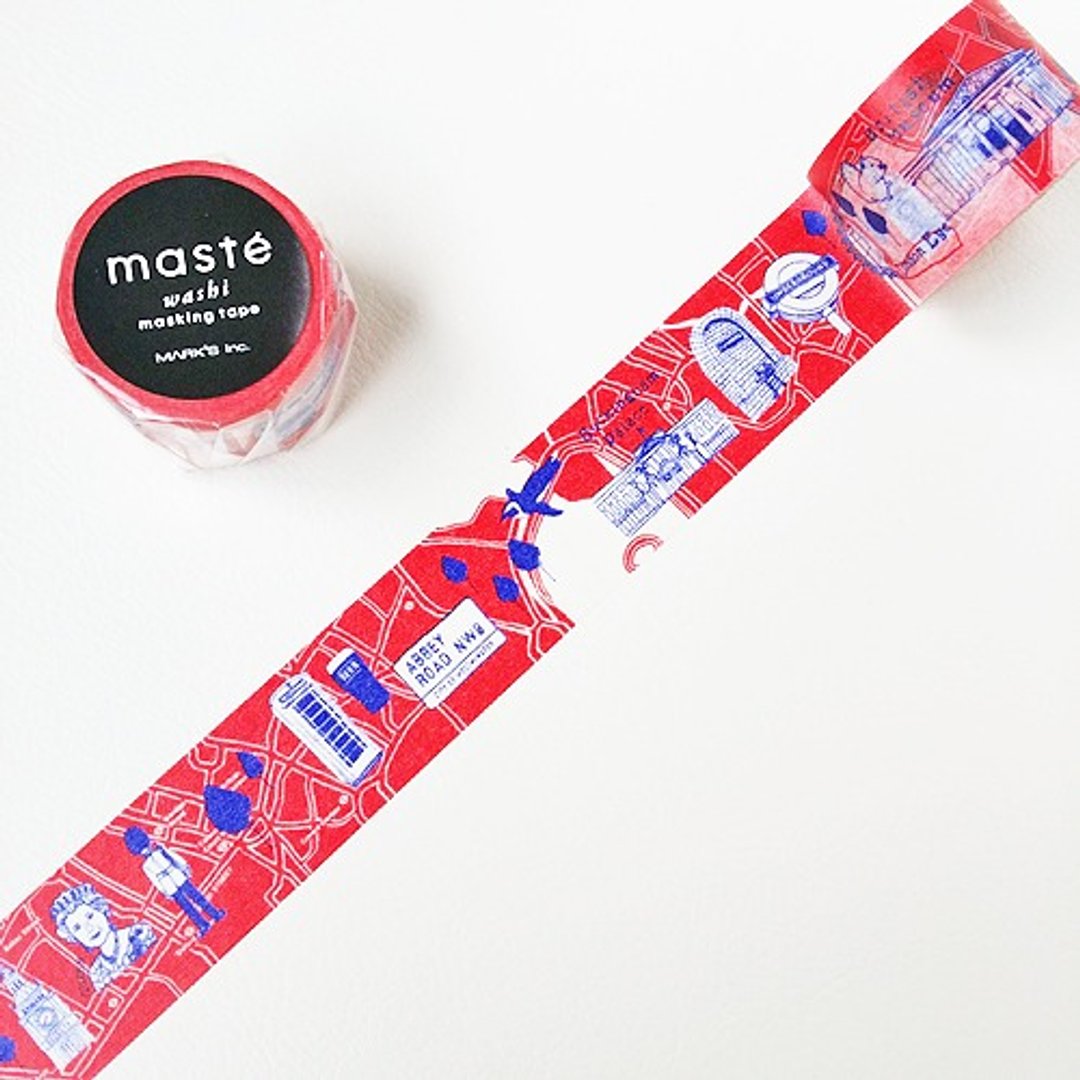 maste 和纸胶带 Multi City【伦敦地图(MST-MKT69-A)】 - 纸胶带 - 纸 红色