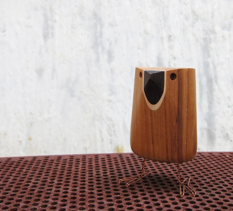 木头鸟"小黑" - 摆饰 - 木头 咖啡色