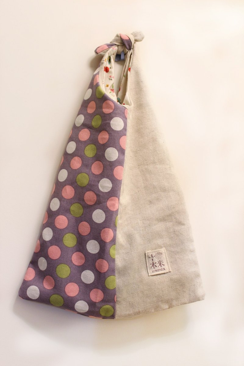 【十木米．Lorenza】几何圆点 简单布提袋 - 侧背包/斜挎包 - 其他材质 紫色
