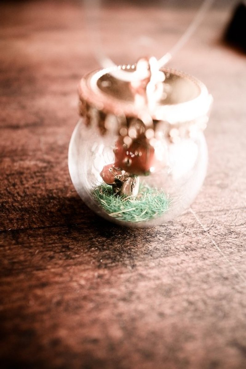 枯木&CryWood 玻璃球系列 - 菇菇菇~~~ - 项链 - 玻璃 红色