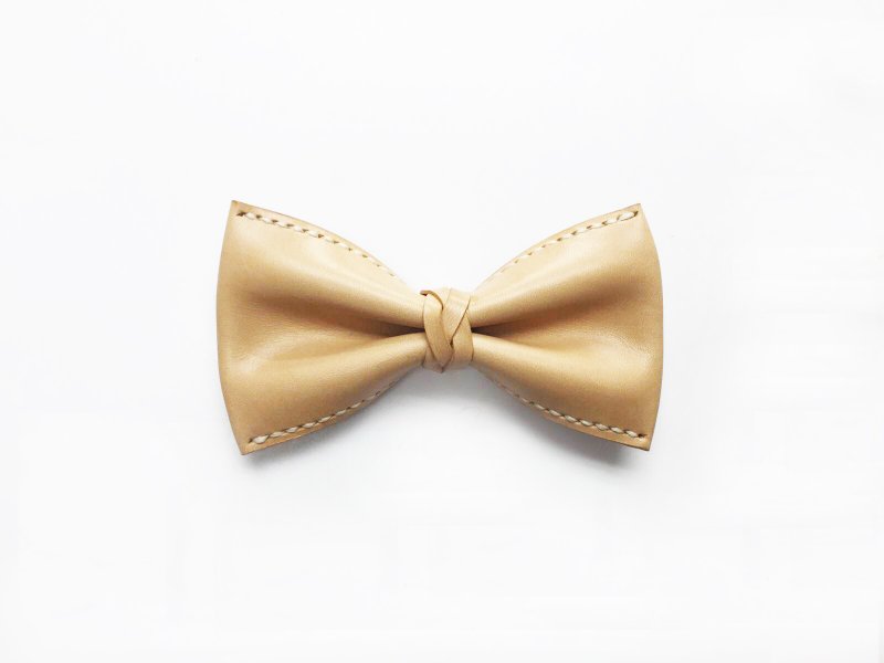 扭带设计意大利原色植鞣皮煲呔 【领结】 - 领结/领巾 - 真皮 咖啡色