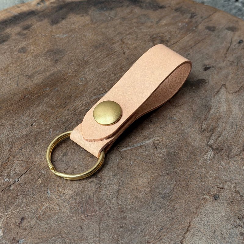 原.点钥匙圈 原色植鞣牛皮 手工皮件 - 钥匙链/钥匙包 - 真皮 咖啡色