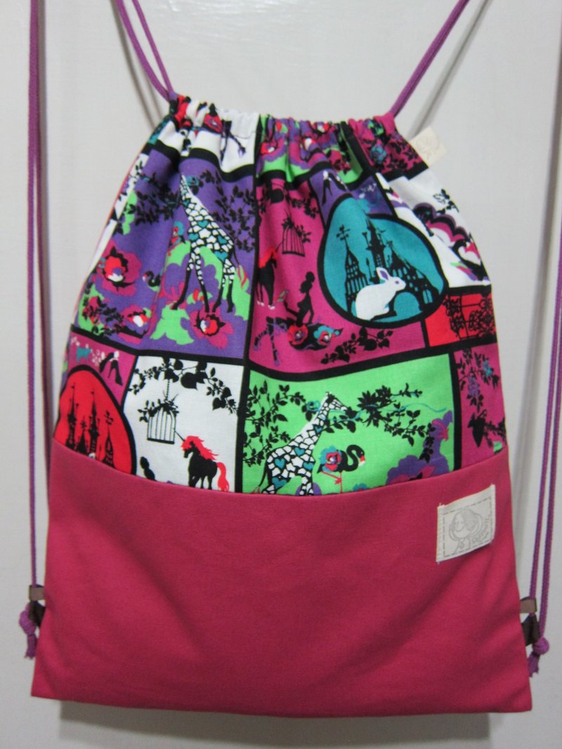 手作抽绳后背包-【梦十夜】 - 束口袋双肩包 - 其他材质 多色