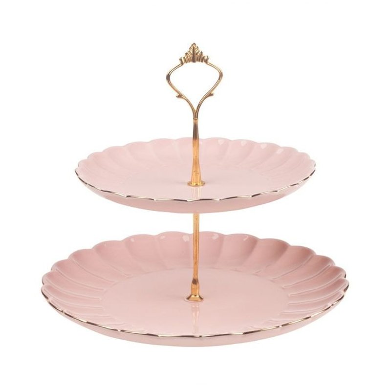 {HighTea下午茶  两层蛋糕架。附收纳盒} 樱花粉 ~伦敦进口，复古纯正英伦血统~ - 茶具/茶杯 - 其他材质 粉红色