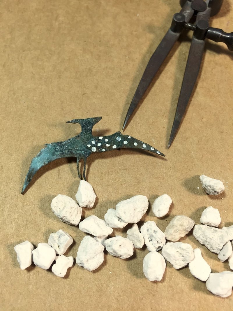 Dino Pin－翼龙 - 胸针 - 其他金属 多色