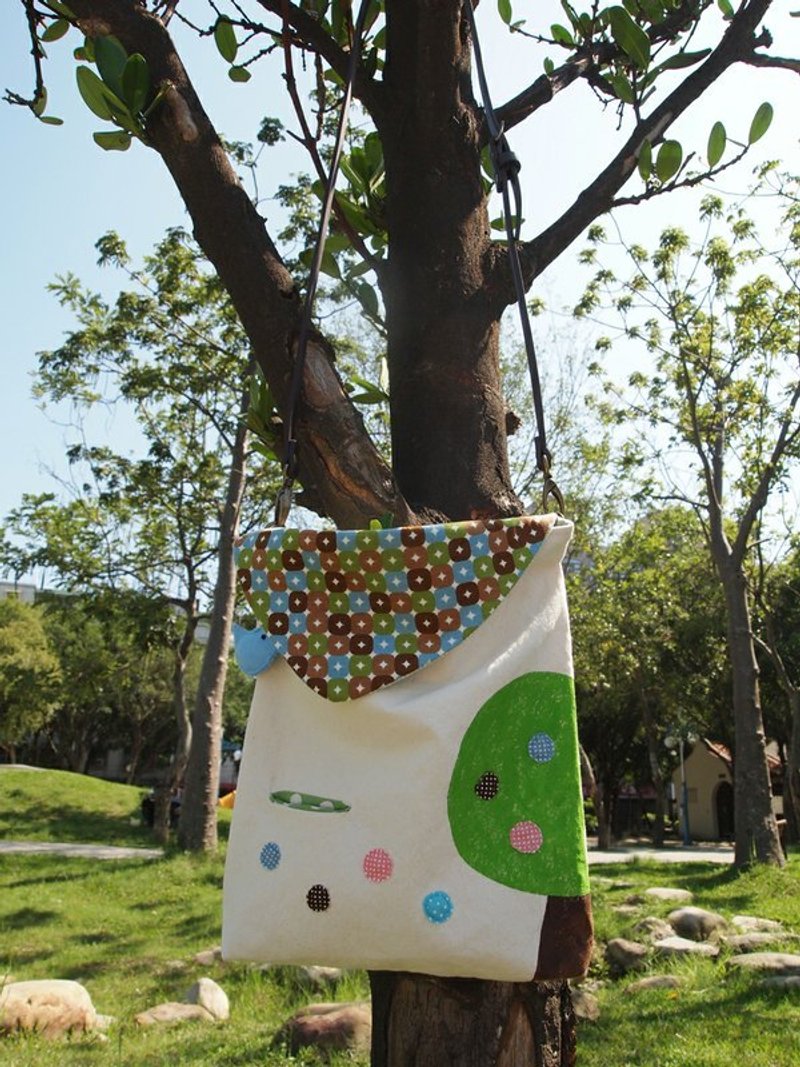 手绘普普风树儿侧背包 - 侧背包/斜挎包 - 其他材质 