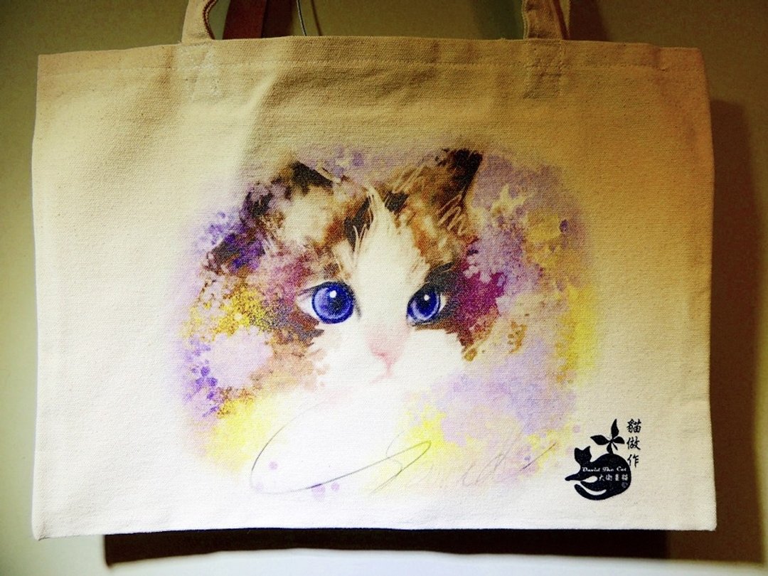 大卫画猫_限量手提袋_花之恋一 - 手提包/手提袋 - 其他材质 卡其色