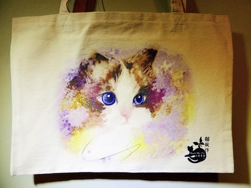 大卫画猫_限量手提袋_花之恋一 - 手提包/手提袋 - 其他材质 卡其色