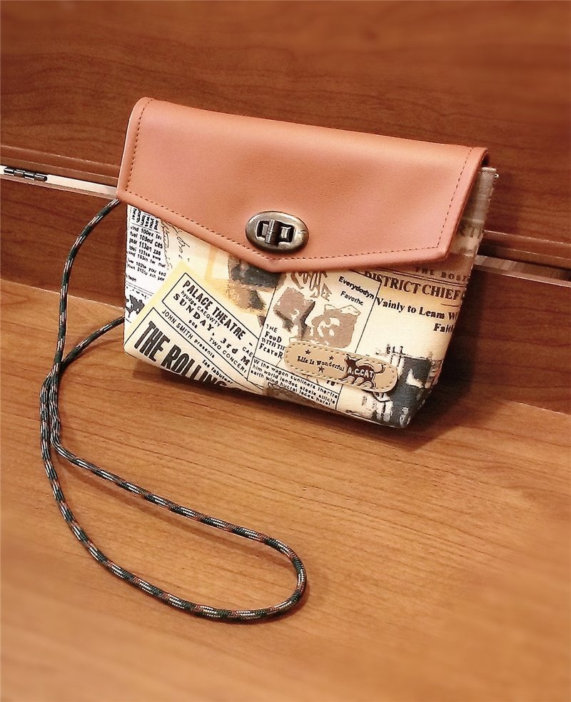 中文名称【巧手猫x城市猫】斜背包  转扣转扣 信封包 相机收纳包  各式商标 - 侧背包/斜挎包 - 真皮 橘色